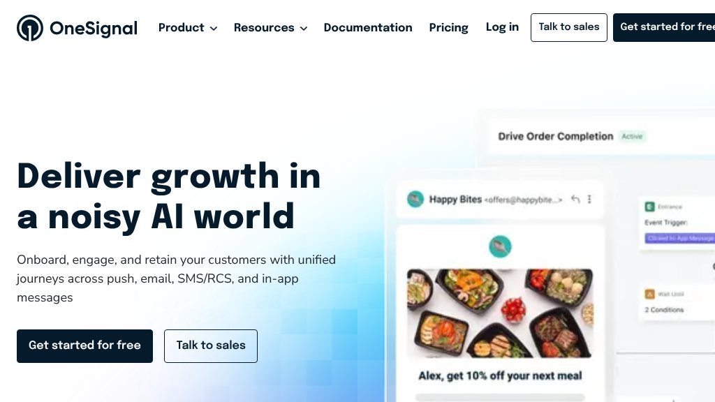 Screenshot of Customer Engagement Platform for Email, Push… - OneSignal