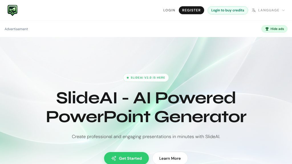 Screenshot of SlideAI: Effortless AI-Powered Presentation Generator
