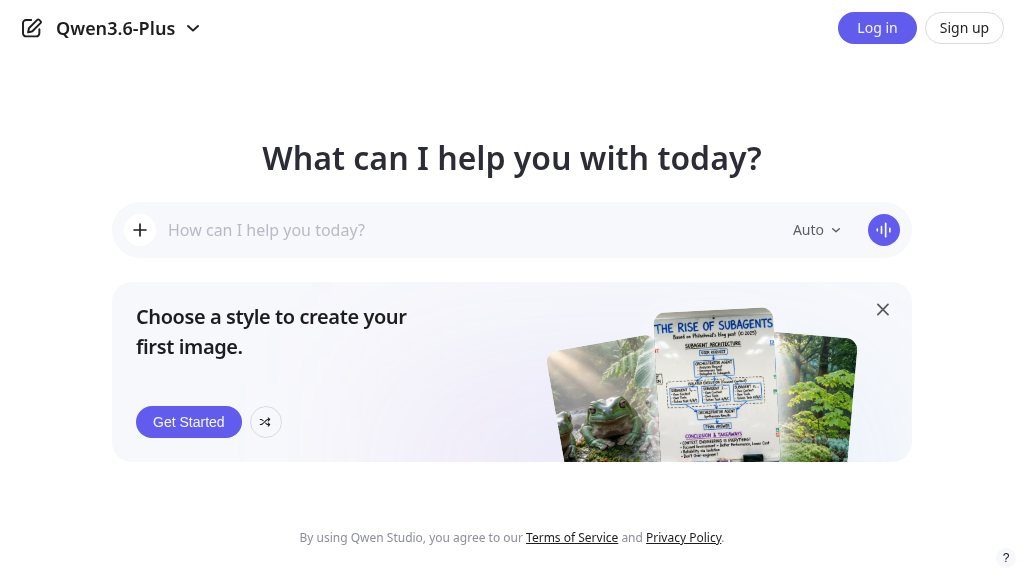 Screenshot of Qwen Chat: Your AI Assistant for Image, Video, and More