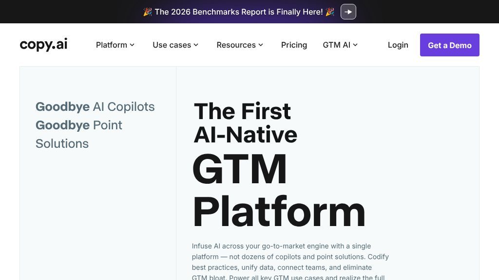 Screenshot of Copy.ai: AI-Powered Automation for Sales & Marketing Growth